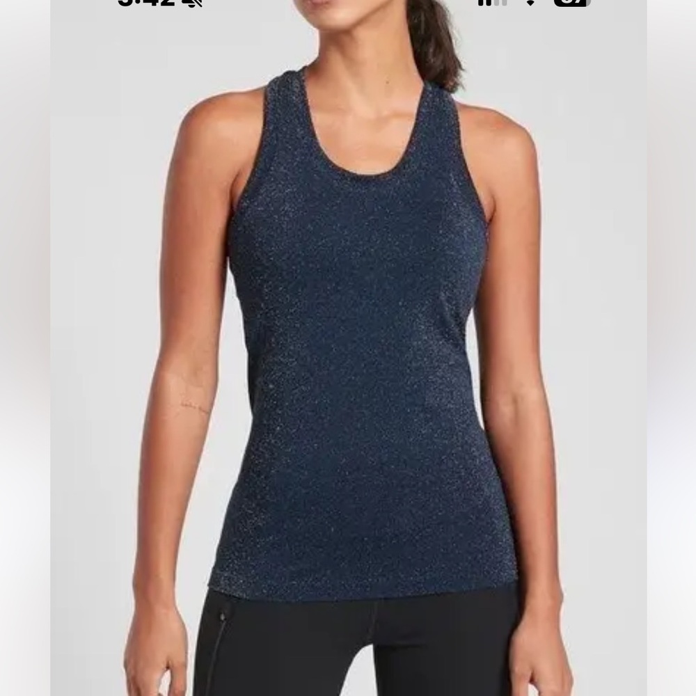 Athleta Momentum Shine Tank | Size S | Deep Navy Sparkle ✨